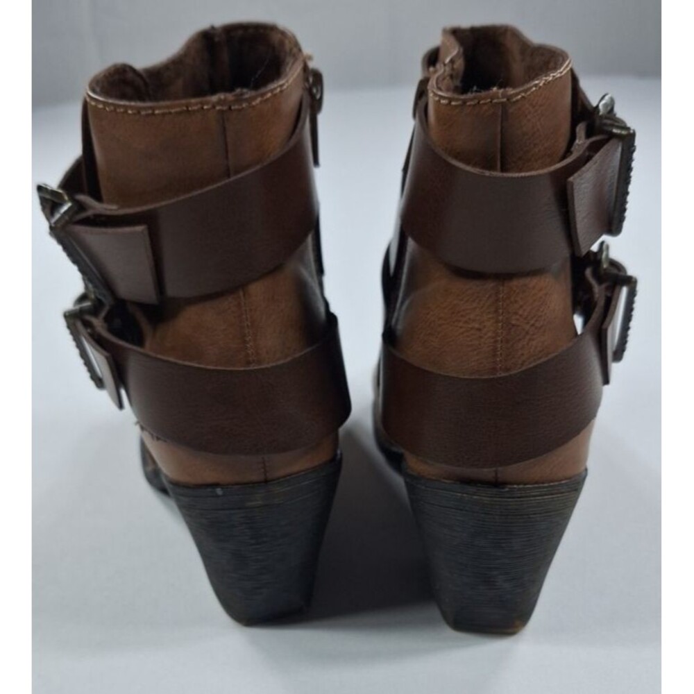 Blowfish Brown Faux Leather Zip-Up Boots Women Size 7.5 Brown Sworn Bootie - Picture 13 of 14